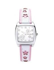 Cannibal Active Ladies Pink & White PU Strap Flower Fashion Watch CL228-14