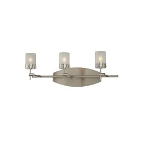 Brushed Nickel Adjustable Three Light Bathroom Fixture by Kovacs