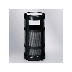 Trash Container, Hinged Top, Leakproof, 38 Gal., 24x43 Black URIA38BKPL by United Receptacle