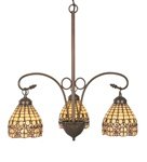 Meyda Tiffany 81866 3-Light Chandelier, Mahogany Bronze