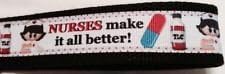 Pixel Keychain - Nurses Make It Better inspired Key Fob wristlet Keychain on blk cotton webbing