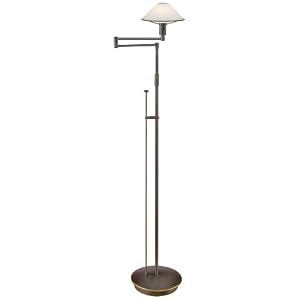 Holtkoetter Halogen Swing-Arm Floor Lamp, Hand-Brushed Old Bronze by Holtkoetter