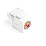 Leviton 40735-RRW QuickPort RCA with 110 Block, Red Insert, White