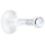 14 Gauge 1/4" Solid 14KT White Gold 2mm Genuine Rainbow Moonstone Bioplast Push in Labret