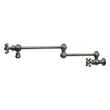 IMAGE OF Vintage III Patented Wall Mount Pot Filler with Cross Handles and a Swivel Aerator Finish: Brushed Nickel
