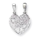 Sterling Silver Best Friends Break Apart Heart Pendant