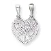 Sterling Silver Best Friends Break Apart Heart Pendant