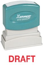 Xstamper One-Color Title Message Stamp, "Draft, " Pre-Inked/Re-Inkable, Red (1360)
