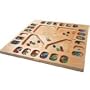4-Player Wood Mancala Game (African Stone Game) - Includes Assorted Colored Glass Stones