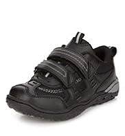 Coated Leather Twin Riptape Trainers