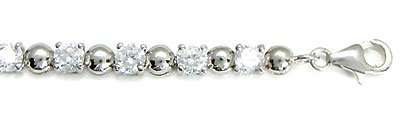 Sterling Silver CZ Cubic Zirconia Tennis Bracelet