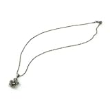 フラワー ネックレス アッシュグレー 人気のボールチェーン シンプルが可愛いぷちアクセント 高級ロジウム加工仕上 リング プラチナ