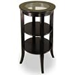 Genoa Accent Table with Inset Glass and two shelves By Winsome Furniture
