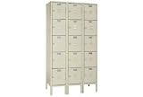 Lyon Locker Five Tier 12x12x12 15 Door Assembled Putty