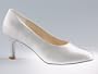 Finesse Pump 2.5 Inch Satin in White & Dark Tan, Hand Made by Freed of London, Over 75 Years of Ballet & Ballroom Dance Shoe Design Experience, Fashionable, Comfortable & Designed For Those Planning to Dance at Their Wedding!