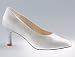 Finesse Pump 2.5 Inch Satin in White & Dark Tan, Hand Made by Freed of London, Over 75 Years of Ball