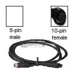 Furuno Airmar AIR-033-204 Adapter Cable with one 10-pin female plug and one 8-pin male plug