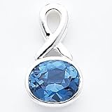 Sterling Silver Blue CZ (Cubic Zirconia) Pendant