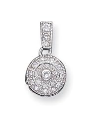 Sterling Silver CZ Fancy Chain Slide Pendant
