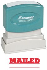 Xstamper One-Color Title Message Stamp, Mailed, Pre-Inked/Re-Inkable, Red (1218)