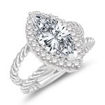 2.24 Cts Diamond Cluster Ring in 14K White Gold
