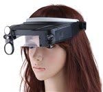 LED Lights Head-wearing Magnifier Optional Glasses Magnifier Magnifying Lens Eye Gauge with 1.5X 3X 9.5X 11X Multiple