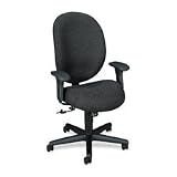 HON Company Products - Executive Chair, High Back, 27-1/8x38-1/2x43-7/8, Claret - Sold as 1 EA - Executive high-back chair is designed for multi-shift, intensive-use applications with thickly padded seats and backs for all-day comfort. Design features a heavy-duty swivel mechanism, a heavy impact polymer base, upholstered outer back and arms that adjust in height and width. Functions include pneumatic seat-height adjustment, rachet back height adjustment, 360-degree swivel, tilt, tilt tension,
