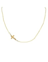 Charlene K Sideways Cross Pendant - Gold