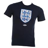 Umbro England Badge T Shirt Mens Dark Navy Extra Lge