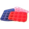 12 Cup Silicon / Silicone Muffin Tray Cupcake Cake Cases, moulds. Available in pink, blue or red.