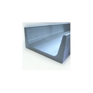 6061-T6 Aluminum U-Channel - 0.17" Wall, 36" Length, Unpolished Mill Finish, Equal Leg, Rounded Corners