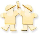 Boy Boy Silhouette Charm, Yellow Gold