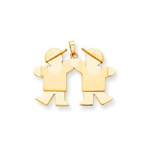 Boy Boy Silhouette Charm, Yellow Gold