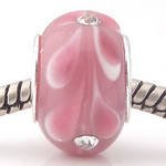1 x Pink and White With three Crystal Stones Charm Bead for Pandora/Troll/Chamilia Style Charm Bracelet