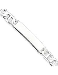 Sterling Silver 8inch Polished Engraveable Anchor Link ID Bracelet
