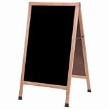 Solid Oak A-Frame Sidewalk Black Marker Board - 24W X 42H