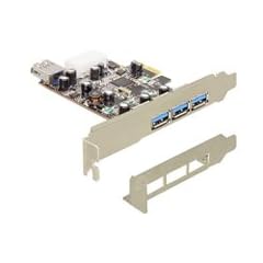 DELOCK PCIe  USB 3.0 3xext.1xint.+LP VIA