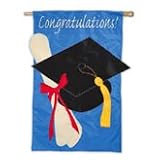 Garden Size Applique Flag Graduation Congratulations