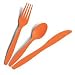 Solid Bittersweet Orange Plastic Forks