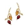 10kt. Yellow Gold, Citrine & Garnet Fashion Earrings