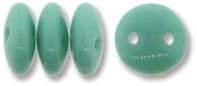 Czechmate 6mm Lentil Glass Czech Two Hole Bead - Turquoise (50 beads)