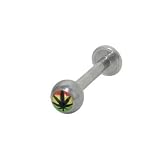 Pot Leaf Logo Labret Monroe Lip Jewelry
