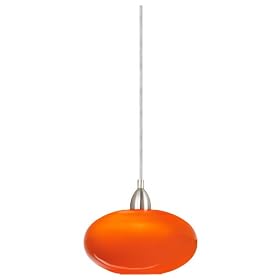 Eglo  87265A Naro, Nickel/Orange, 1-Light Pendant Light Fixture