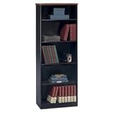 Bush Furniture Series A Hansen 5 Shelf Wood Bookcase in Galaxy Black