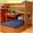 Berg Furniture Utica Twin L-Shaped Wood Loft Bunk with Storage Stairs