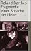 Fragmente einer Sprache der Liebe. (Taschenbuch)