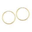 14k Gold Hoop Endless Earrings 21mm Diameter 1.25mm XY1207