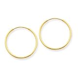 14k Gold Hoop Endless Earrings 21mm Diameter 1.25mm XY1207