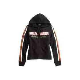 Harley-Davidson® Women's Black Long Sleeve Activewear Hoodie Sweatshirt. Embroidered Graphics. 99059-07VW