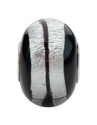 Kera Silver Stripe Murano Glass Bead
